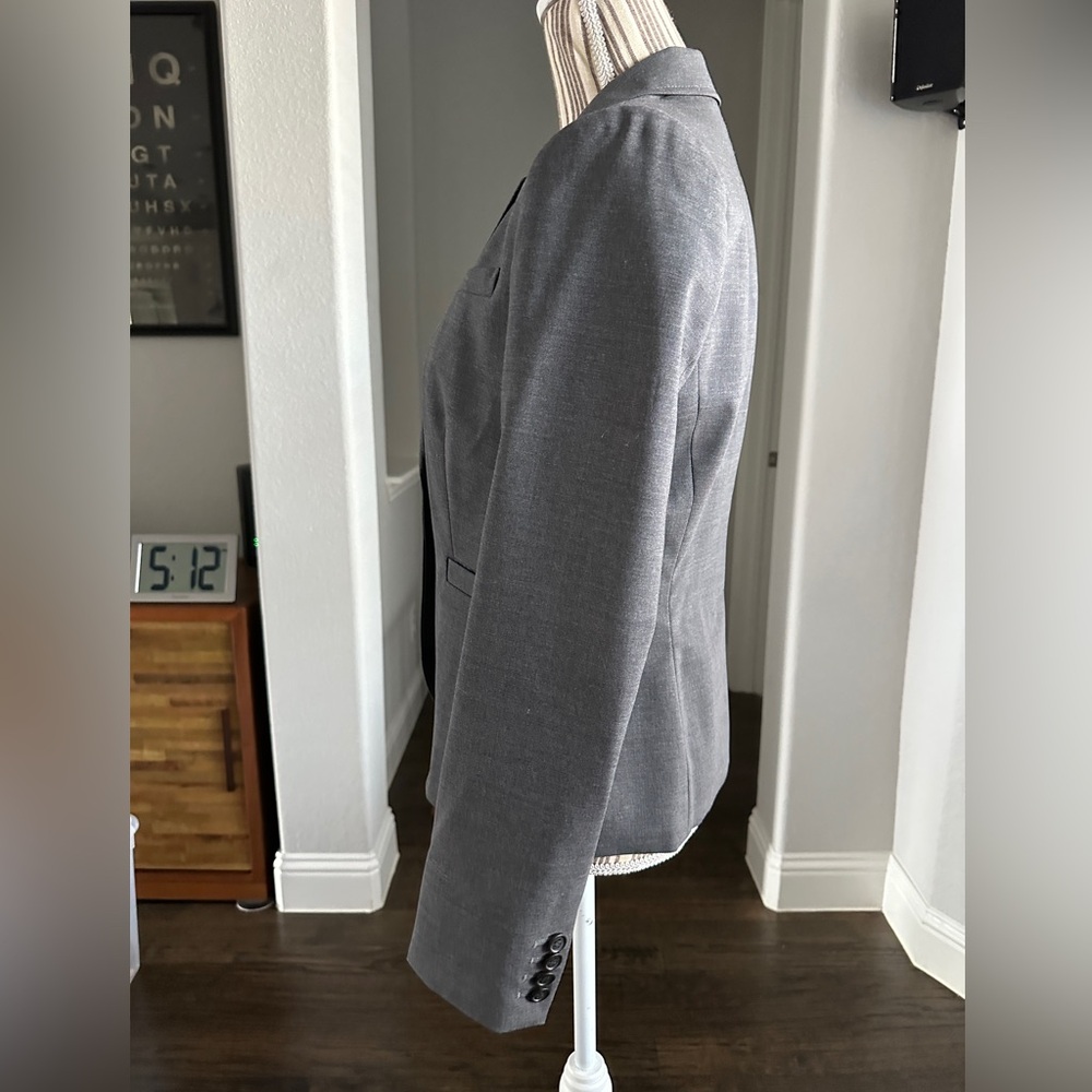 JCrew Gray Two-Piece Suit Set sz 6 city fit wool blend lined 2 button blazer - Picture 6 of 16